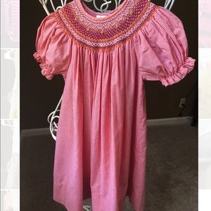 Rosalina girls fall smocked dress orange